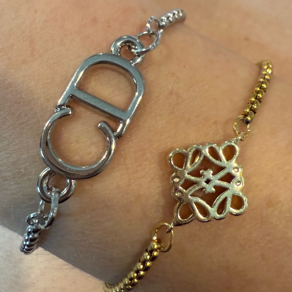 Silver CD Chain Bracelet